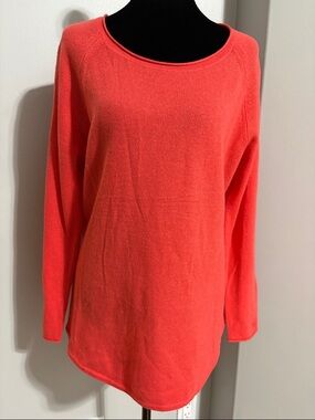 NWOT Celeste Coral-Red Wool-Cashmere Crewneck Sweater